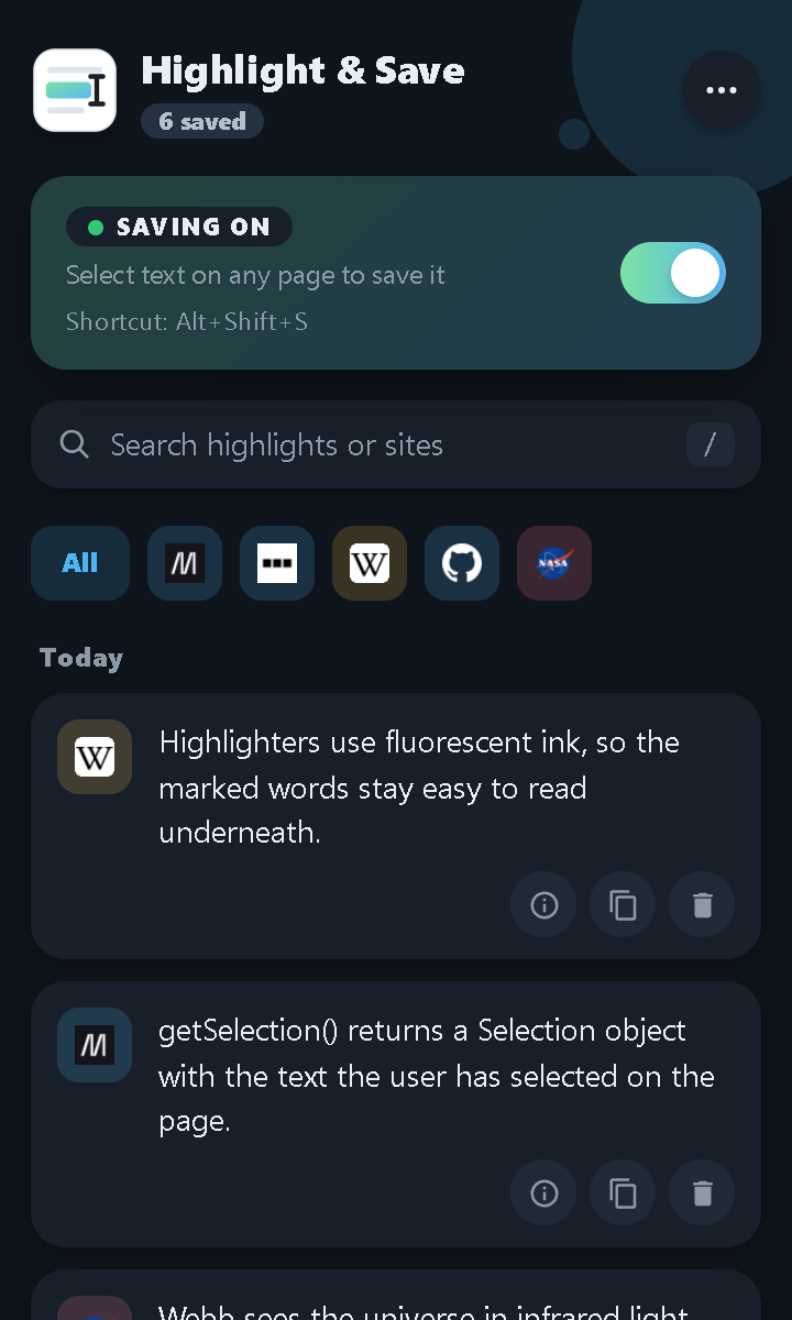 The same popup in dark mode.